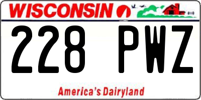 WI license plate 228PWZ