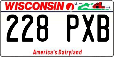WI license plate 228PXB