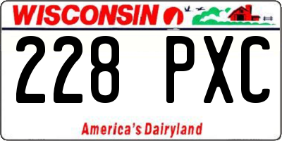 WI license plate 228PXC
