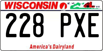 WI license plate 228PXE