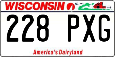 WI license plate 228PXG
