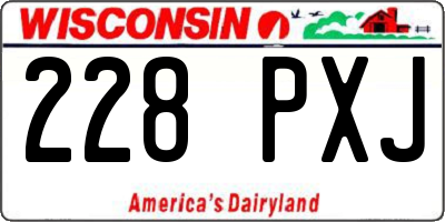 WI license plate 228PXJ