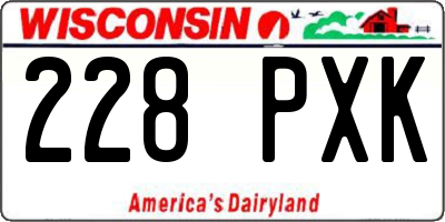 WI license plate 228PXK