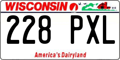 WI license plate 228PXL