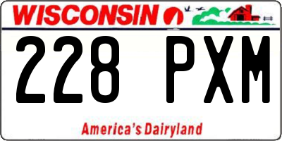 WI license plate 228PXM