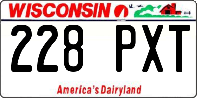 WI license plate 228PXT