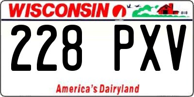 WI license plate 228PXV