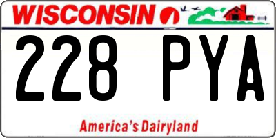 WI license plate 228PYA