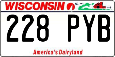 WI license plate 228PYB