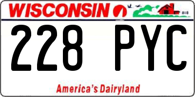 WI license plate 228PYC