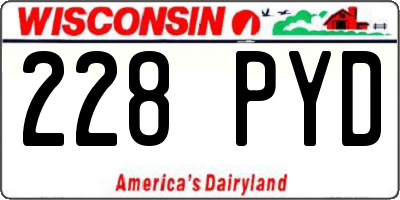 WI license plate 228PYD