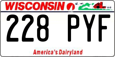WI license plate 228PYF
