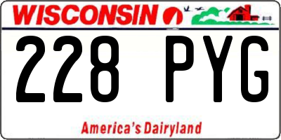 WI license plate 228PYG