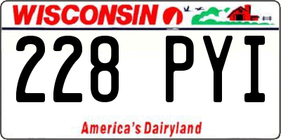 WI license plate 228PYI