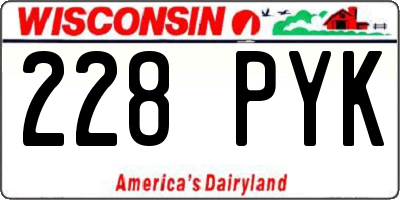 WI license plate 228PYK