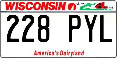 WI license plate 228PYL