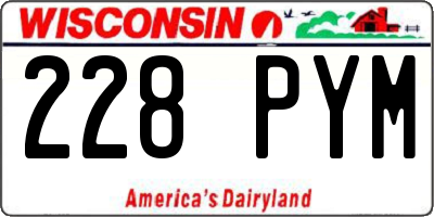 WI license plate 228PYM