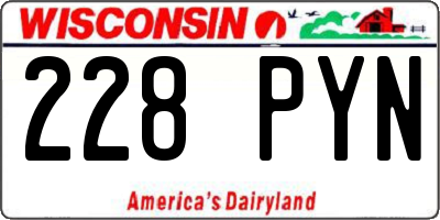 WI license plate 228PYN