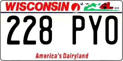 WI license plate 228PYO