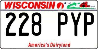 WI license plate 228PYP