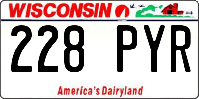 WI license plate 228PYR
