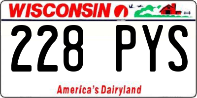 WI license plate 228PYS