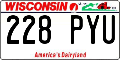 WI license plate 228PYU
