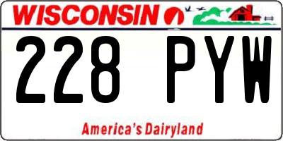 WI license plate 228PYW