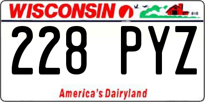WI license plate 228PYZ