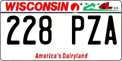 WI license plate 228PZA