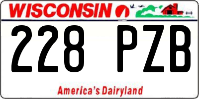 WI license plate 228PZB