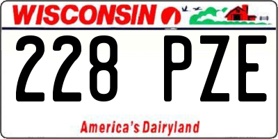 WI license plate 228PZE