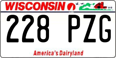 WI license plate 228PZG