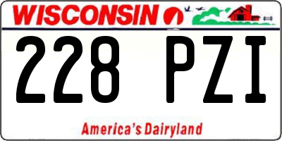WI license plate 228PZI