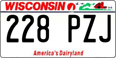 WI license plate 228PZJ