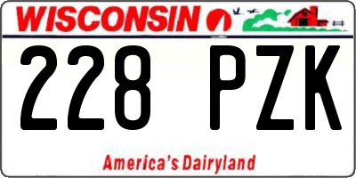 WI license plate 228PZK