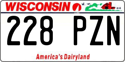 WI license plate 228PZN