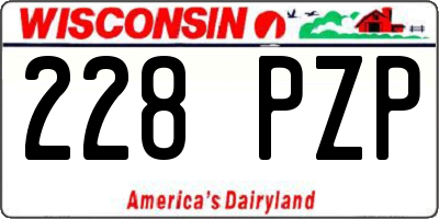 WI license plate 228PZP