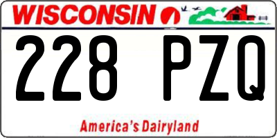 WI license plate 228PZQ