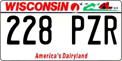 WI license plate 228PZR