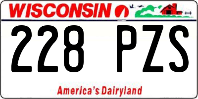 WI license plate 228PZS