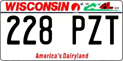 WI license plate 228PZT
