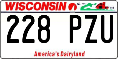 WI license plate 228PZU