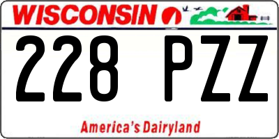 WI license plate 228PZZ
