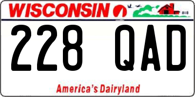 WI license plate 228QAD