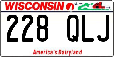 WI license plate 228QLJ