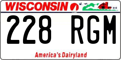 WI license plate 228RGM