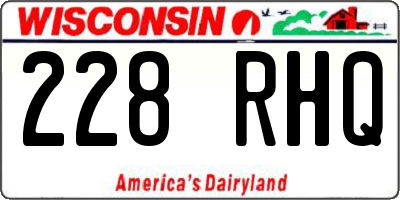WI license plate 228RHQ
