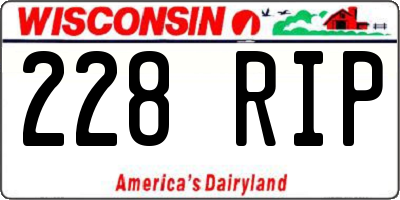 WI license plate 228RIP