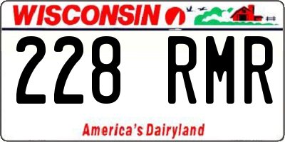 WI license plate 228RMR